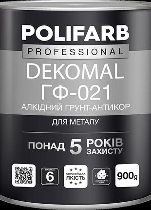 Dekomal гф-021 tm polifarb - антикоррозионная алкидная грунтовка по металлу белая 0,9кг