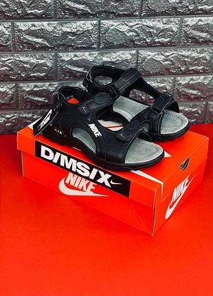 Мужские сандали nike черные кожаные кроссовки найк чоловічі сандалії найк