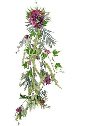 Брошь цветочная фея 25-605gr-plum