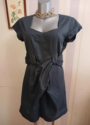 Легесенька котонова дизайнерська сукня плаття   l xl сіра