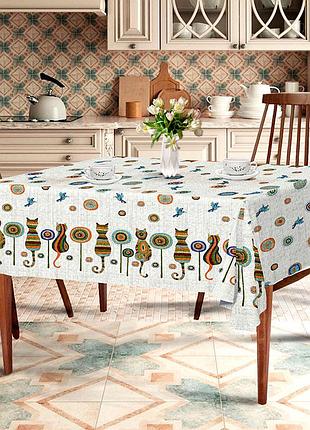 Скатертина з котами розміром 100/150 см з бавовни