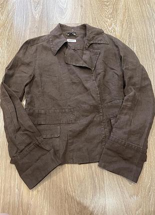 Льняной пиджак блейзер 100% лен шоколад какао