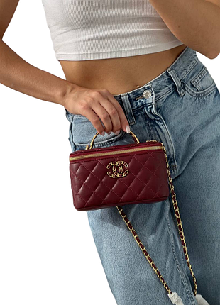 Брендовая женская сумка chane* vanity zip❤️| миниатюрная кожаная классика | premium качество
