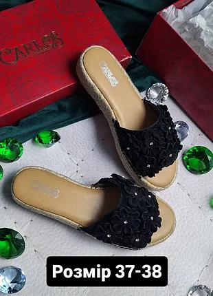 Carlos santana оригінал замшеві сандалі сабо на платформі