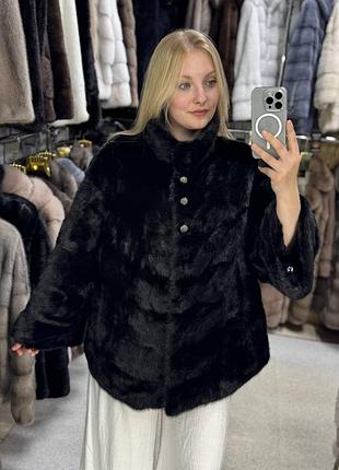 Шуба норкова шуба жіноча шуба чорний діамант шуба автоледі