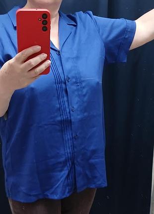 Блуза тенсел синяя