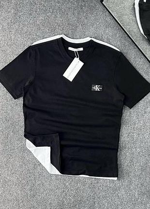 Мужская футболка calvin klein на лето черного цвета premium качества