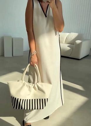 Сукня лляна довга зручна вільного крою