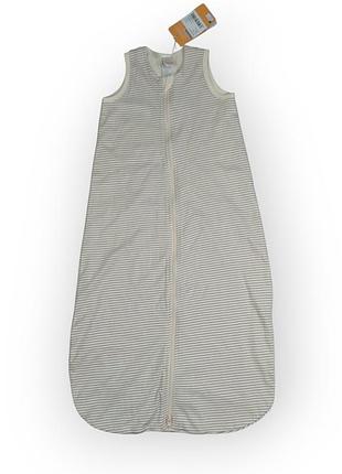 Спальний мішок дитячий бежевий у смужку pusblu, 90 см, 18-24 місяці, бавовняний