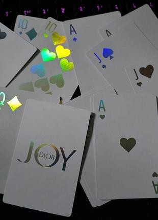 Игральные карты для покера joy dior limited белые голографические