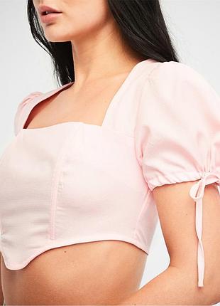 🔥sale🔥нова рожева легка футболка корсетного фасону missguided