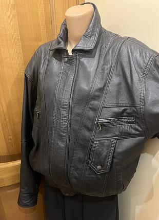 Кожанка, бомбер, винтажная кожаная куртка 80-90-ти