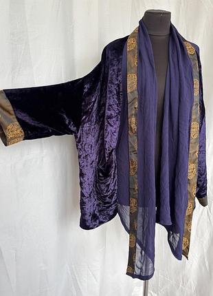 Cora kemperman дизайнерська накидка жакет бохо гранж оксамит бархат шифон