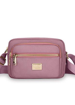 Жіноча нейлонова сумка з плечовим ременем рожева