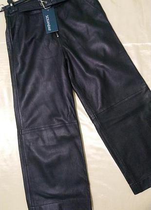 Новые укороченные брюки с биркой женские из натуральной кожи