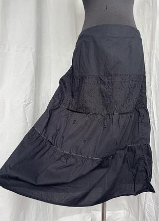 Юбка спідниця яруси готична готическая коттон літня бохо