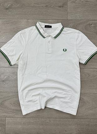 Якісна біла футболка поло фред перрі fred perry m3600, xl, оригінал