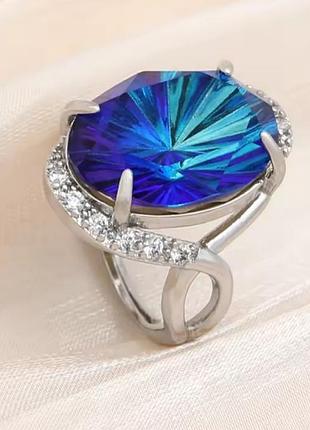 Каблучка з синім камінчиком