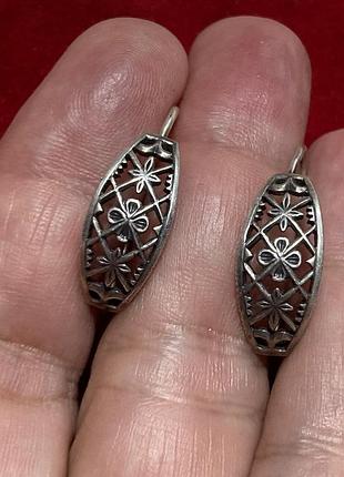 Серьги винтаж серебро 925