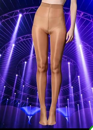Колготки блестящие телесные