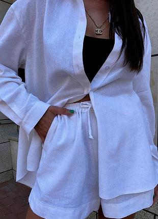 Костюм двойка шорты лен.