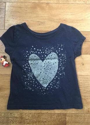 Фантастическая футболка на девочку 2-3 годика хлопок young dimension сердце