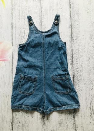 Крутой джинсовый комбинезон шорты ромпик m&s 6-7лет