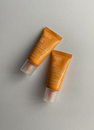Зволожувальний сонцезахисний крем з вітаміном c paula’s choice 5% vitamin c sheer moisturiser spf 50