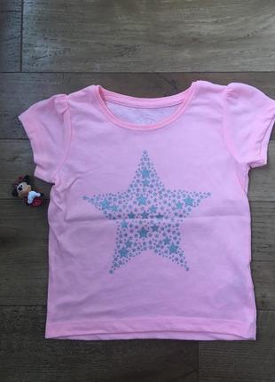 Фантастическая футболка на девочку 2-3 годика хлопок young dimension звездочки блёстки