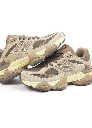 Кросівки жіночі new balance 9060 бежеві з коричневим, замша текстиль, весна-літо-осінь демісезонні, розмір 37-41, нові, 21052