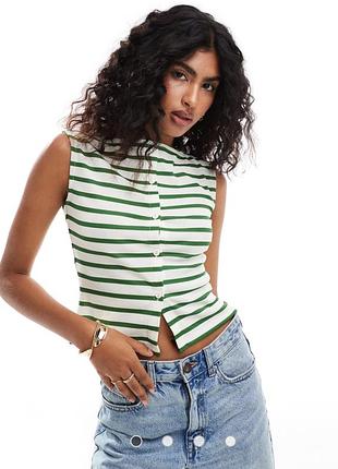 Топ футболка в рубчик asos p. s