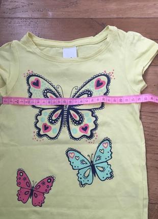 Фантастическая футболка на девочку 2-3 годика хлопок бабочки c&a  принт4 фото