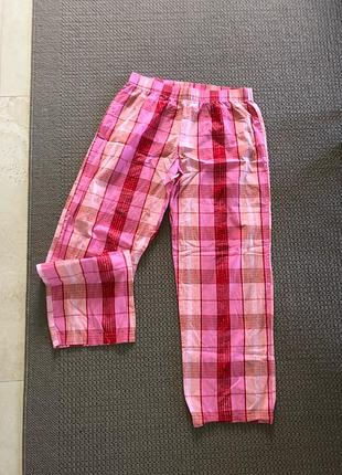 Бавовняні домашні підамні штани хлопковые домашние пижамные штаны в клетку клітинку