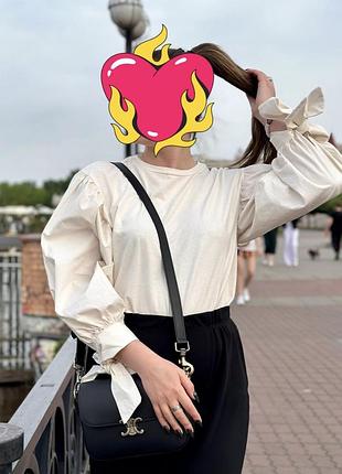 Бавовняна вінтажна сорочка блуза кофта з рукавами буфами