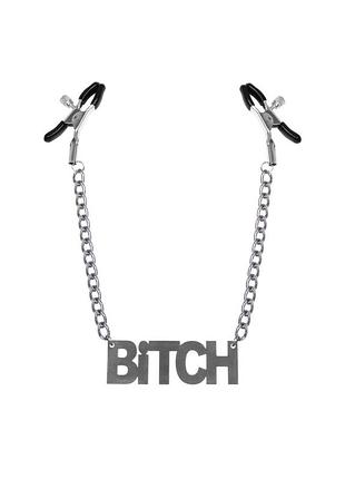 Зажимы для сосков bitch, feral feelings - nipple clamps bitch, серебро/черный. passion&books