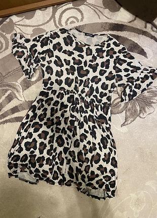 Плаття леопардове бохо boohoo віскоза леопард леопардовое платье