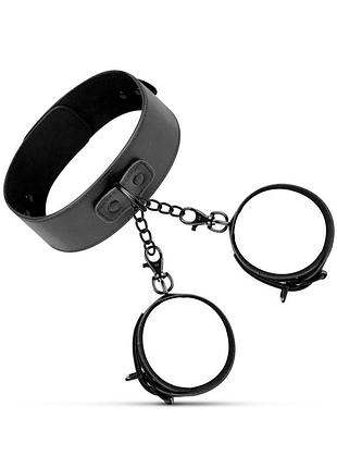 Наручники с ошейником bedroom fantasies: collar & wrist cuffs, черные. passion&books