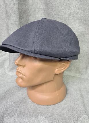 Кепка восьмиклинка весна лето, мужская кепка, серая кепка восьмиклинка, легкая кепка, кепка восьмиклинка