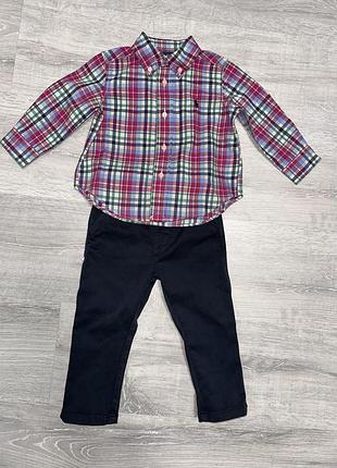 Брюки next и рубашка ralph lauren на мальчика 9-12мес
