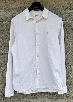 Рубашка мужская allsaints белая классическая с длинным рукавом