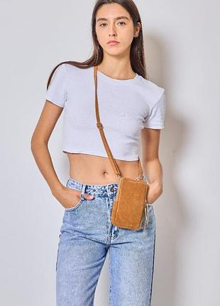 Замшева сумка для телелфона boheme