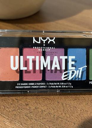 Nyx ultimate edit палетка яскравих тіней для повік