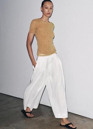 Футболка жіноча жовта металізована zara