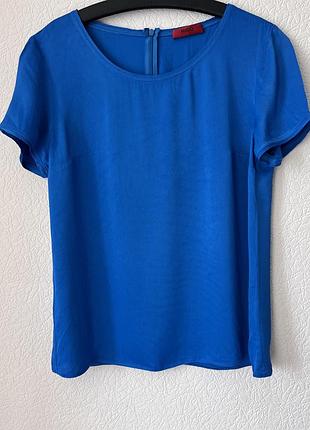 Синя/електрик віскозна футболка/блуза/топ hugo boss