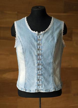 Голубой джинсовый топ женский teddy,s, размер s