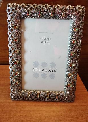 Металева фоторамка зі стразами