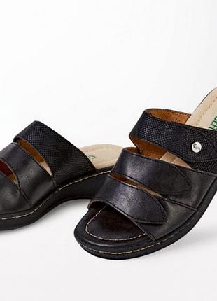 Шлепанцы кожаные для женщины esmara footflexx 357468 38 черный