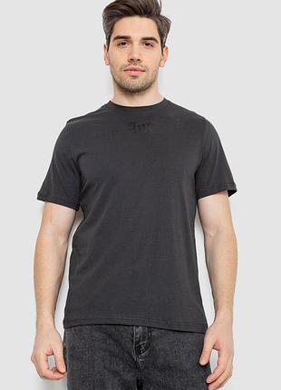 Футболка чоловіча з принтом, колір темно-сірий, 241r1904