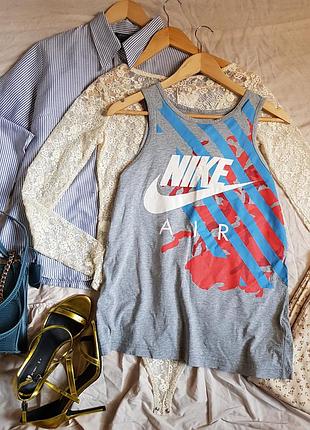 Майка женская трикотажная серая с принтом футболка женский хлопок