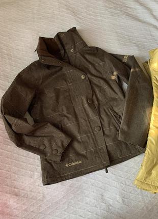 Горнолыжная куртка коламбия коричневая с люрексом1 фото